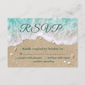 Beach Waves Sandy Toes Salty Kisses Rsvp by prettyfancyinvites at Zazzle