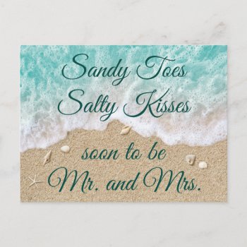 Beach Waves Sandy Toes Salty Kisses Save The Date Announcement Postcard by prettyfancyinvites at Zazzle