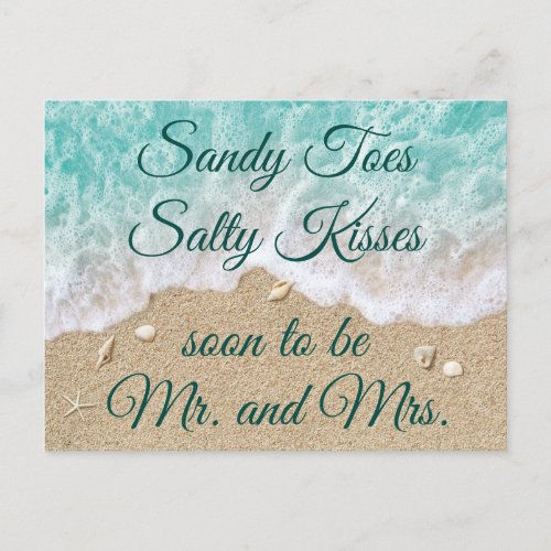 Beach Waves Sandy Toes Salty Kisses Save the Date Announcement Postcard