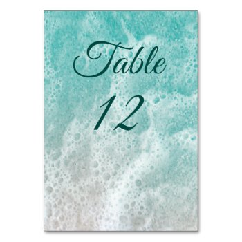 Beach Waves Sandy Toes Salty Kisses Table Number 2 by prettyfancyinvites at Zazzle