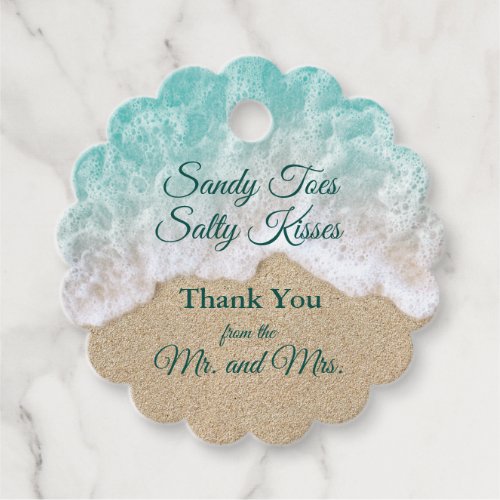 Beach Waves Sandy Toes Salty Kisses Thank You Favor Tags