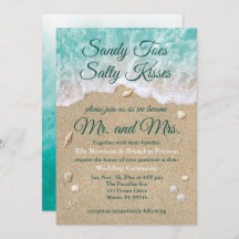 Beach Waves Sandy Toes Salty Kisses Wedding Invite
