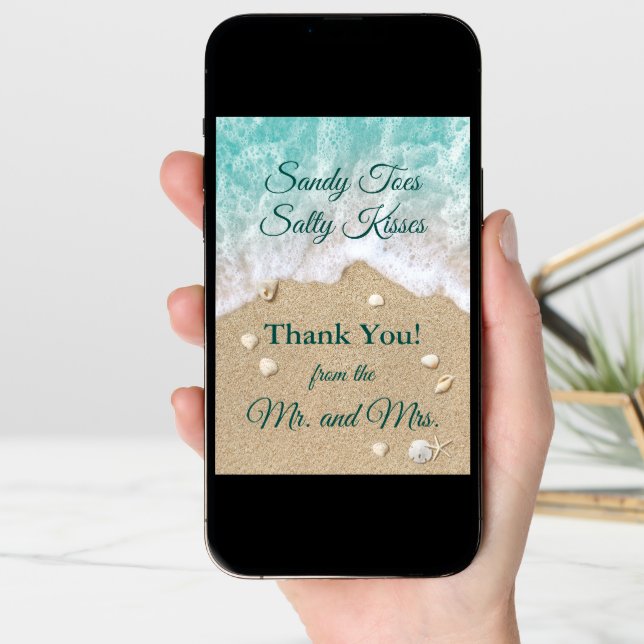 Beach Waves Sandy Toes Thank You Card (Front Digital)