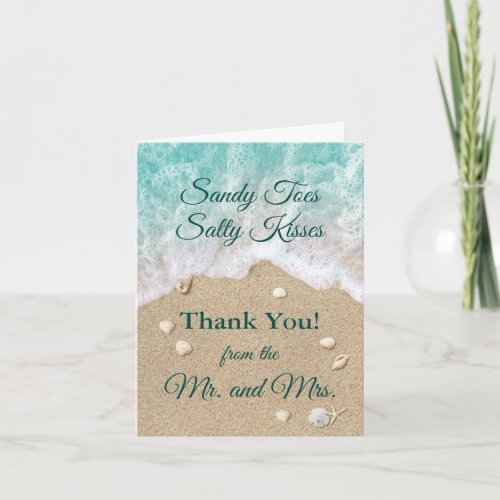 Beach Waves Sandy Toes Thank You Card