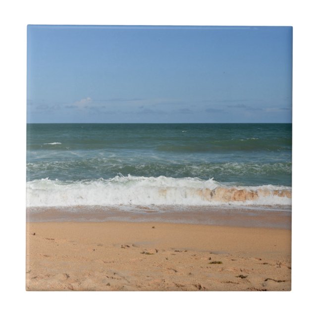 Beach Waves Seashore Seascape Ceramic Tile (Front)