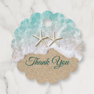 Beach Waves & Starfish Favor Tags