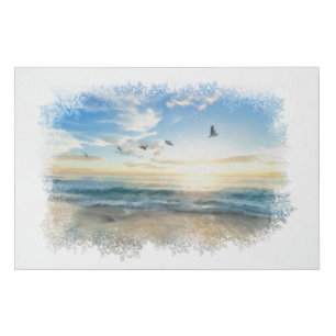 *~* Beach Waves Sunset Sunrise AR7 Faux Canvas Print