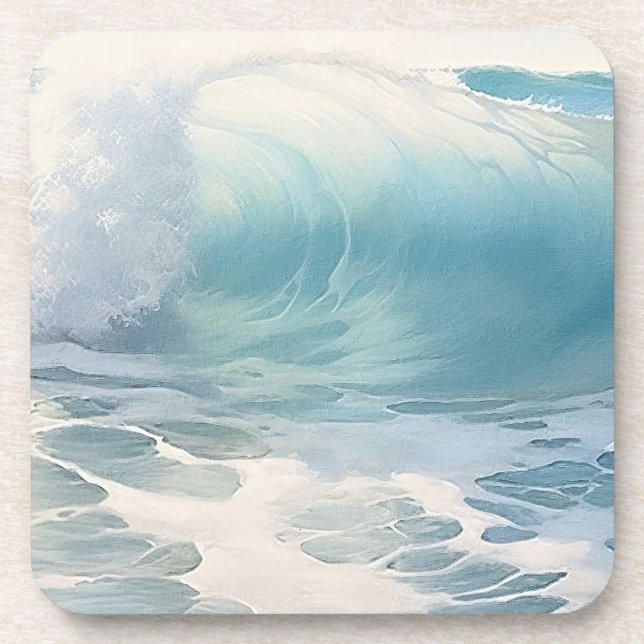 Beach  Waves theme Painting  Beverage Coaster (Front)