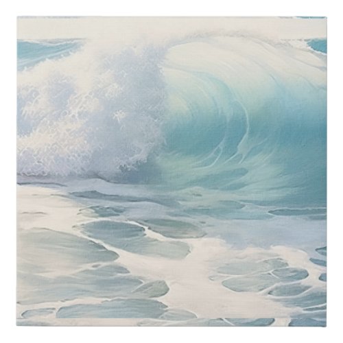 Beach  Waves theme Painting  Faux Canvas Print