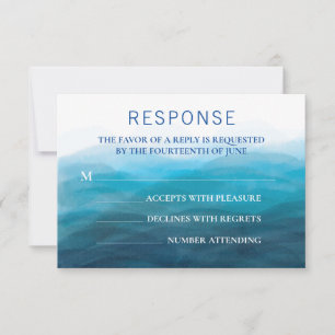 Beach Waves Wedding Invitation Response RSVP Card