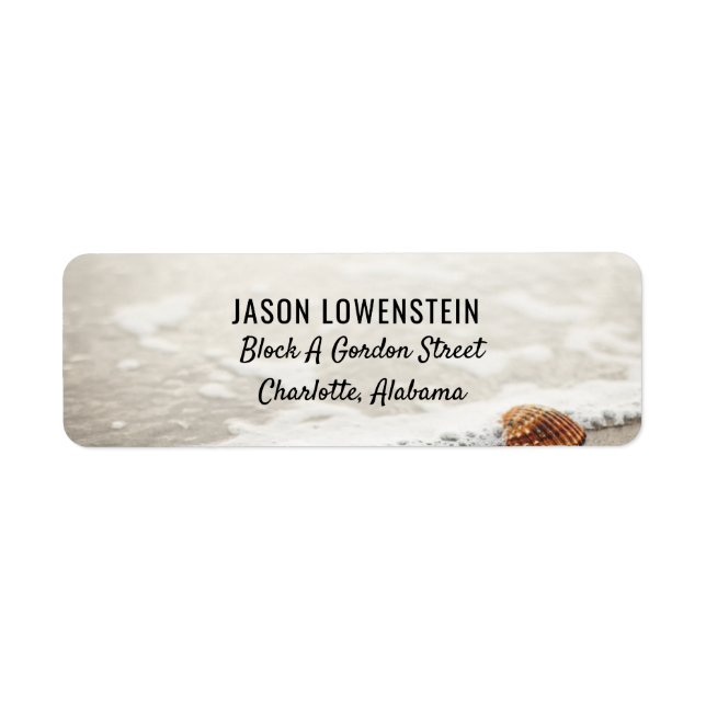 Beach Waves Wedding Label (Front)