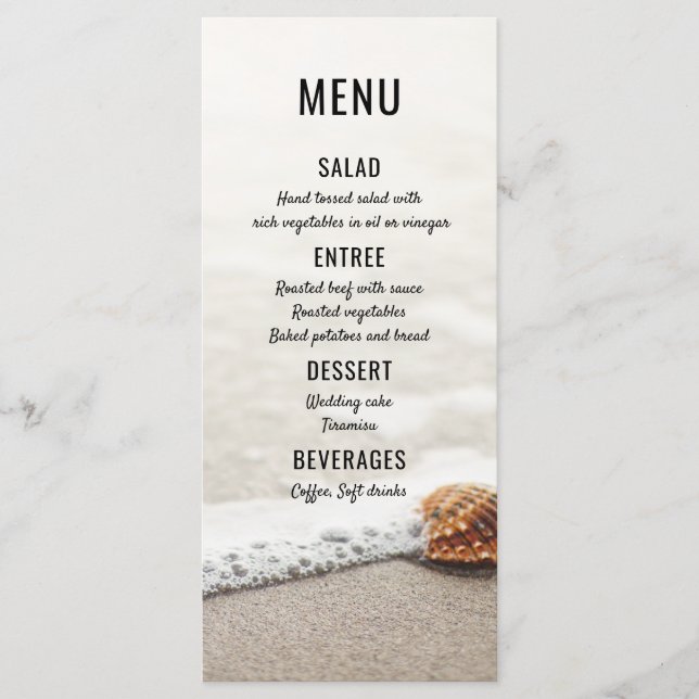 Beach Waves Wedding Menu (Front)