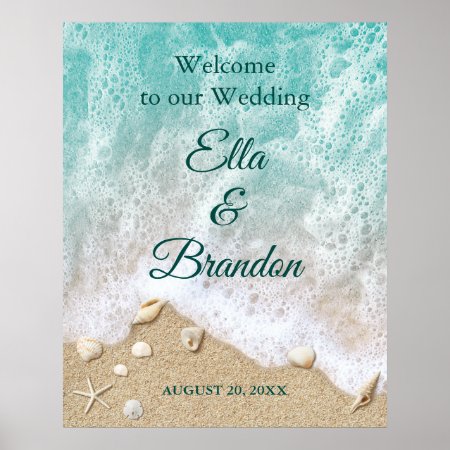 Beach Waves Wedding Poster