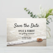 Beach Waves Wedding Save The Date Invitation (Standing Front)
