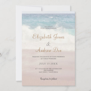 Beach Waves Wedding /Seaside Ocean Wedding Invitation