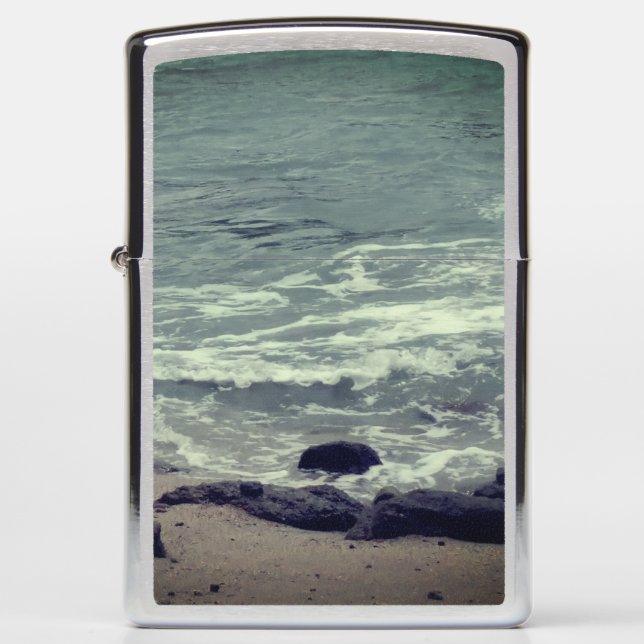 beach waves  zippo lighter (Front)