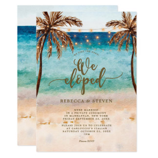 beach we tied the knot we eloped invitation