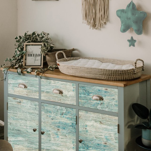 Beach Weathered Wood Ocean Blue Crackle Decoupage Tissue Paper (Creator Uploaded)