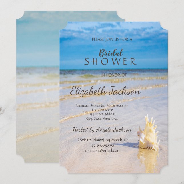 Beach Weaves Seashell Wedding  Bridal Shower  Invitation (Front/Back)