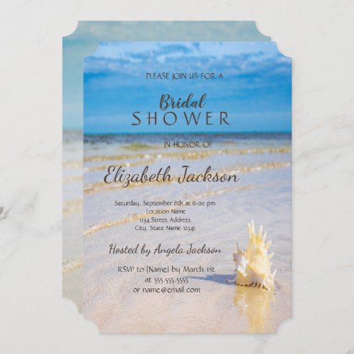 Beach Weaves Seashell Wedding  Bridal Shower  Invitation