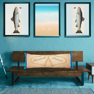 Beach Wedding 2 Hearts in the Sand Body Pillow