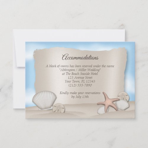 Beach Wedding Accommodations Enclosure Cards