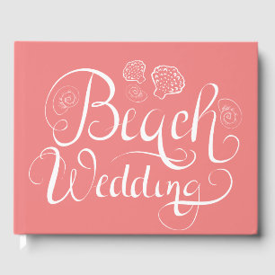 Beach Wedding   Add Your Text Guest Book