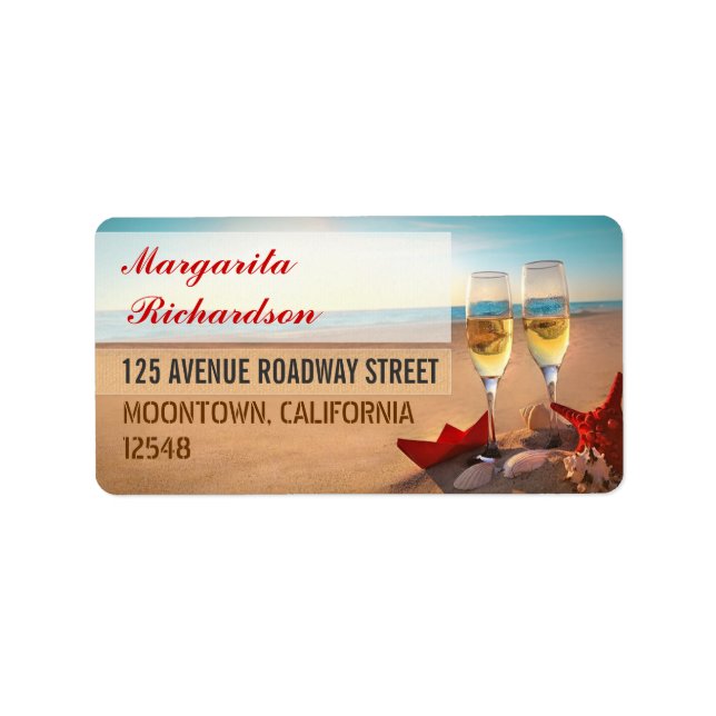 beach wedding address labels (Front)