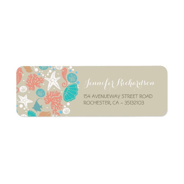 beach wedding address labels (Front)