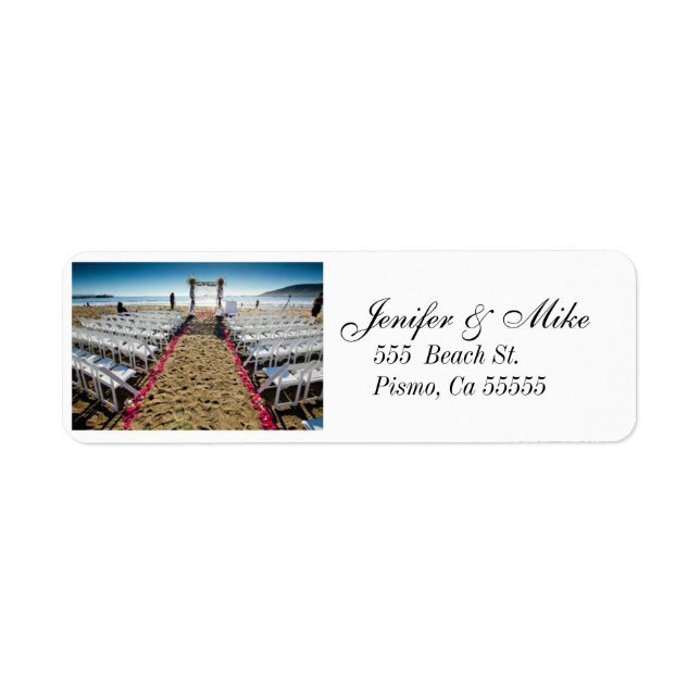 beach wedding address lables label (Front)