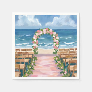 Beach Wedding Aisle Floral Watercolor Napkins