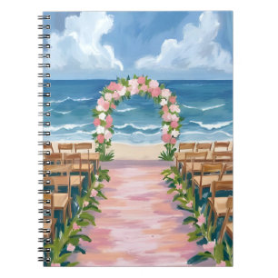 Beach Wedding Aisle Floral Watercolor Notebook
