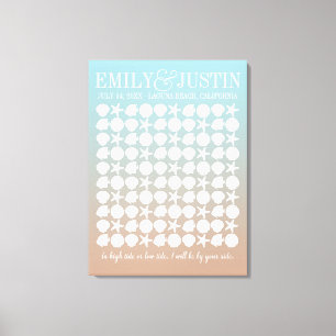 Beach Wedding Alternate Guestbook Wrapped Canvas