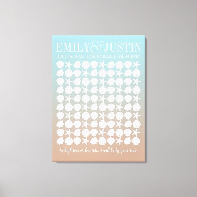 Beach Wedding | Alternate Guestbook Wrapped Canvas (Front)