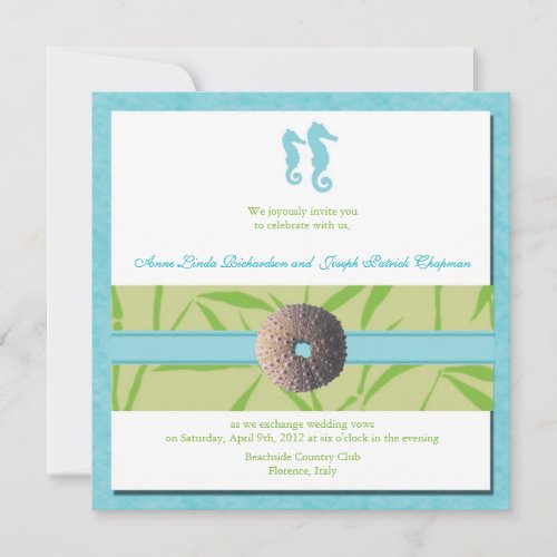 Beach Wedding - Aqua  Blue wedding invites