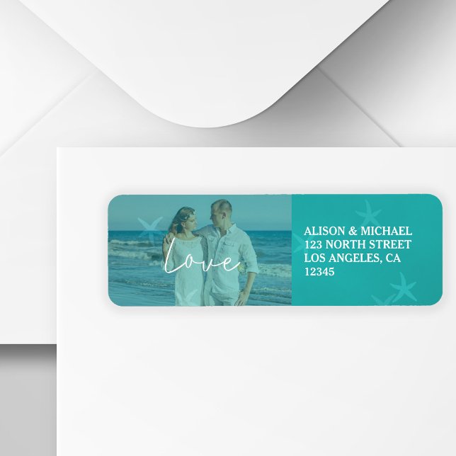 Beach wedding aqua love script photo underwater label (Creator Uploaded)