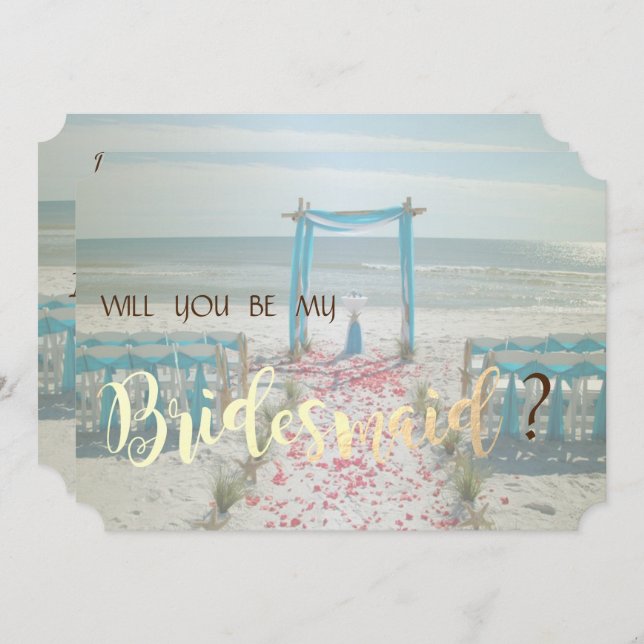 Beach Wedding Arbor  Bridesmaid Card (Front/Back)