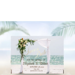 Beach Wedding Arbor Floral Save The Date