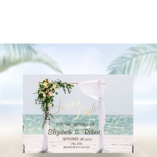 Beach Wedding Arbor Floral Save The Date