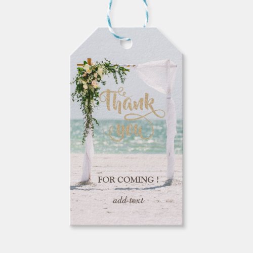 Beach Wedding  Arbor Floral Thank You Gift Tags