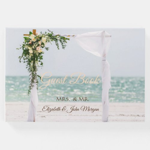 Beach Wedding Arbor Floral Wedding Guest Book