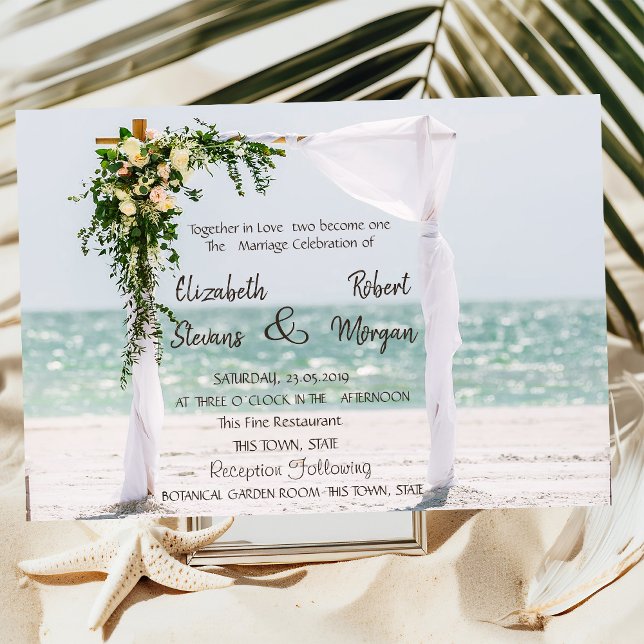 Beach Wedding Arbor Floral  Wedding  Invitation (Creator Uploaded)