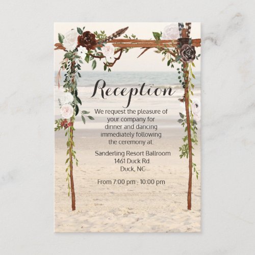 Beach Wedding Arbor Reception Card