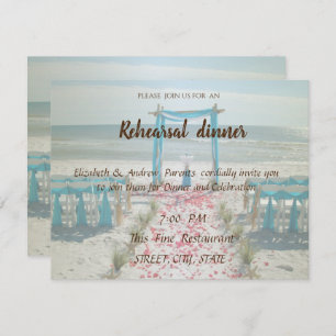 Beach Wedding Arbor Rehearsal Dinner Invitation
