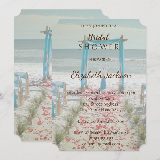 Beach Wedding Arbor Shower Invitation (Front/Back)