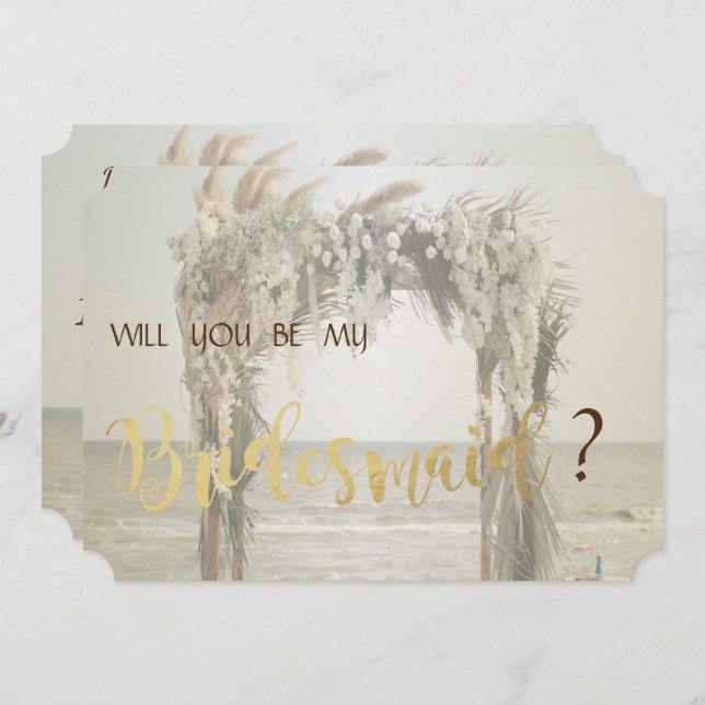 Beach Wedding Arch Bridesmaid Card (Front/Back)