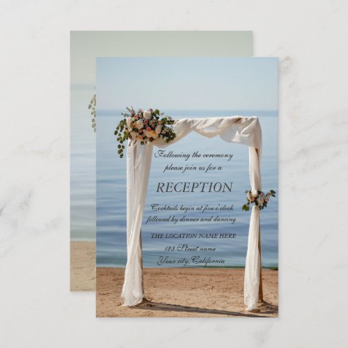 Beach Wedding Arch Floral Reception Invitation