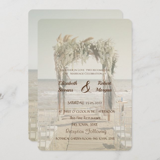 Beach  Wedding Arch  Invitation (Front/Back)