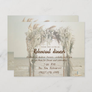 Beach Wedding Arch Rehearsal Dinner Invitation