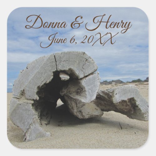 Beach Wedding Beautiful Driftwood Photo Seal